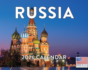 Russia Calendar 2026 Monthly Wall Calender 12 Month | American Made In The USA