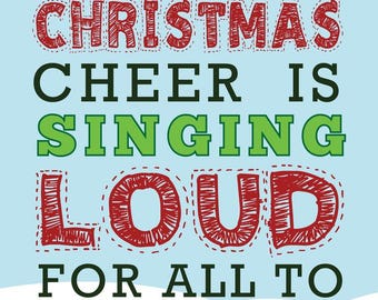 Christmas Cheer Lyrics Poster - Holiday Wall Art (24x36)