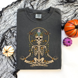 Meditation, Skeletons Yoga Shirt,Relax, %100 Cotton, S-3XL