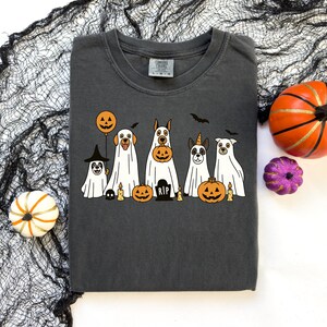 Halloween Ghost Dog shirt, Retro Spooky Season, %100 Cotton, S-3XL Size