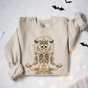 Skeletons Yoga Shirt, Relaxing Yoga, %100 Cotton, S-3XL