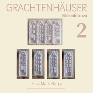 Silikon - Gießform Einschieber GRACHTENHÄUSER / Häuser Nr. 2 verschiedenen Modelle DIY
