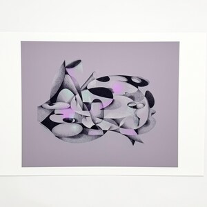 Abstract Black Gray Pink Art Print 13x19 Fine Art Paper 250gsm (Digital)
