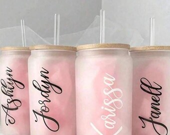 Custom Glass Tumbler – Personalized with Your Text & Font Choice, customizable gift - anniversary, birthdays