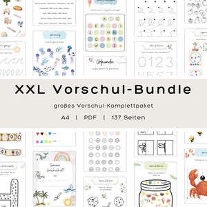 XXL Vorschul-Bundle, PDF 137 Seiten, Vorschulheft, Arbeitsblätter Vorschule, Vorschulheft Sommer, großes Bundle, Schulvorbereitung