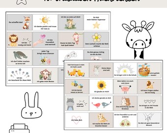 Lunchbox Messages for Children | Loving Snack Box Messages with Positive Affirmations for School and Kindergarten, Courage, PDF