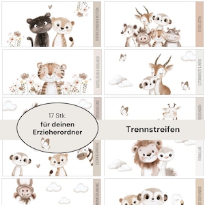 Divisori per il tuo raccoglitore per l'asilo nido / Divisori per A4 / Strisce divisorie per raccoglitori per insegnanti / Modelli per raccoglitori per insegnanti con divisori