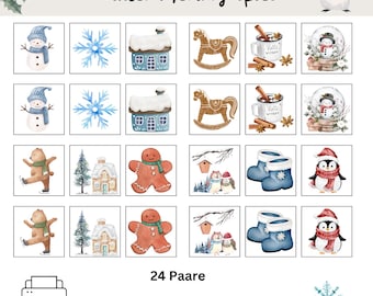 Winter Memory Game / Language Development / Learning Game / PDF / Kindergarten / Daycare / Preschool / Daycare Center / Pedagogy / Educator