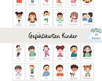 Tarjetas de emociones para niños, tarjetas de emociones para jardín de infantes, guardería, escuela, reconocer sentimientos, aprender sobre las emociones