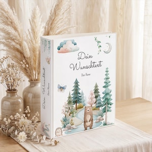 Personalisierter A4 Ordner mit Wunschtext, Ordner mit Name, Erinnerungsordner Kinder, Familienordner, Kita & Dokumentenordner, Geschenkidee