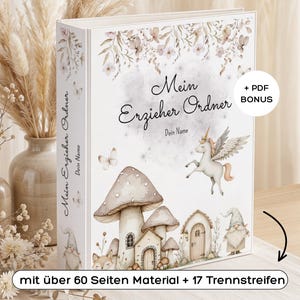 Personalisierter Erzieher Ordner A4, Kita Portfolio, Entwicklungsgespräch, Kindergarten Portfolio Ordner, Trennblätter, Erzieher Geschenk