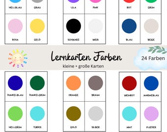 Color Flashcards for Children | Learning Colors Picture & Word Game | Preschool, Kindergarten, Daycare, Printable, PDF