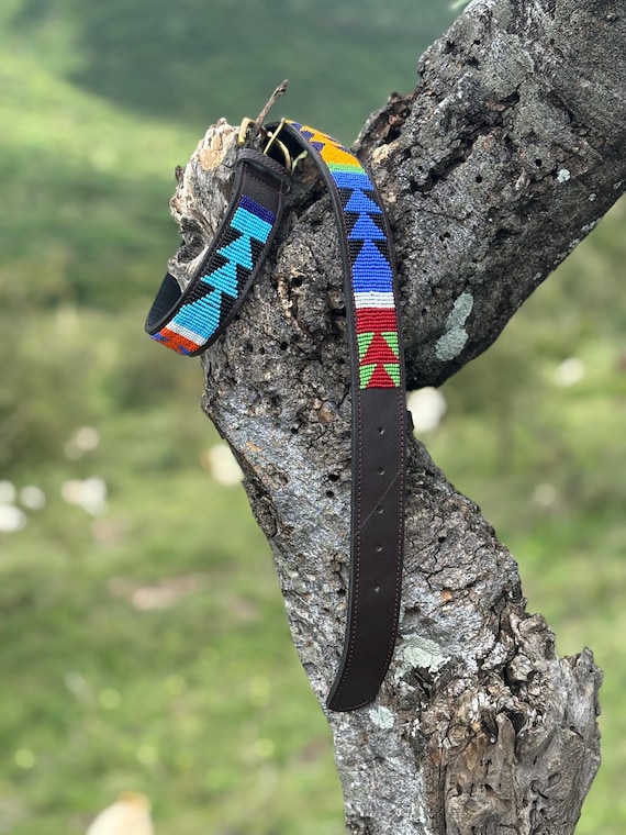 Masai Beaded Leather Belt – Handmade African Belt for Women  display picture 1