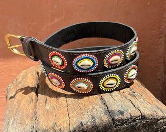 Masai Beaded Leather Belt – Handmade African Belt for Women  display picture 1