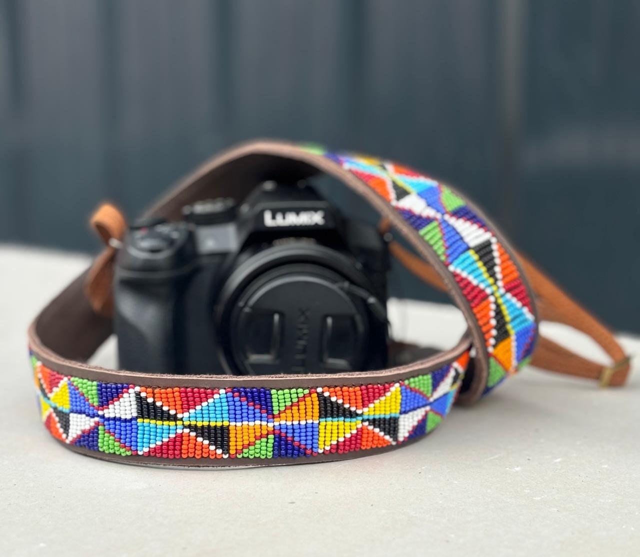 Custom Leather Camera Strap,Beaded Camera, Strap,DSLR Strap, Nikon camera, Canon Camera,Personalized, Gift for her, Gift for him, Universal