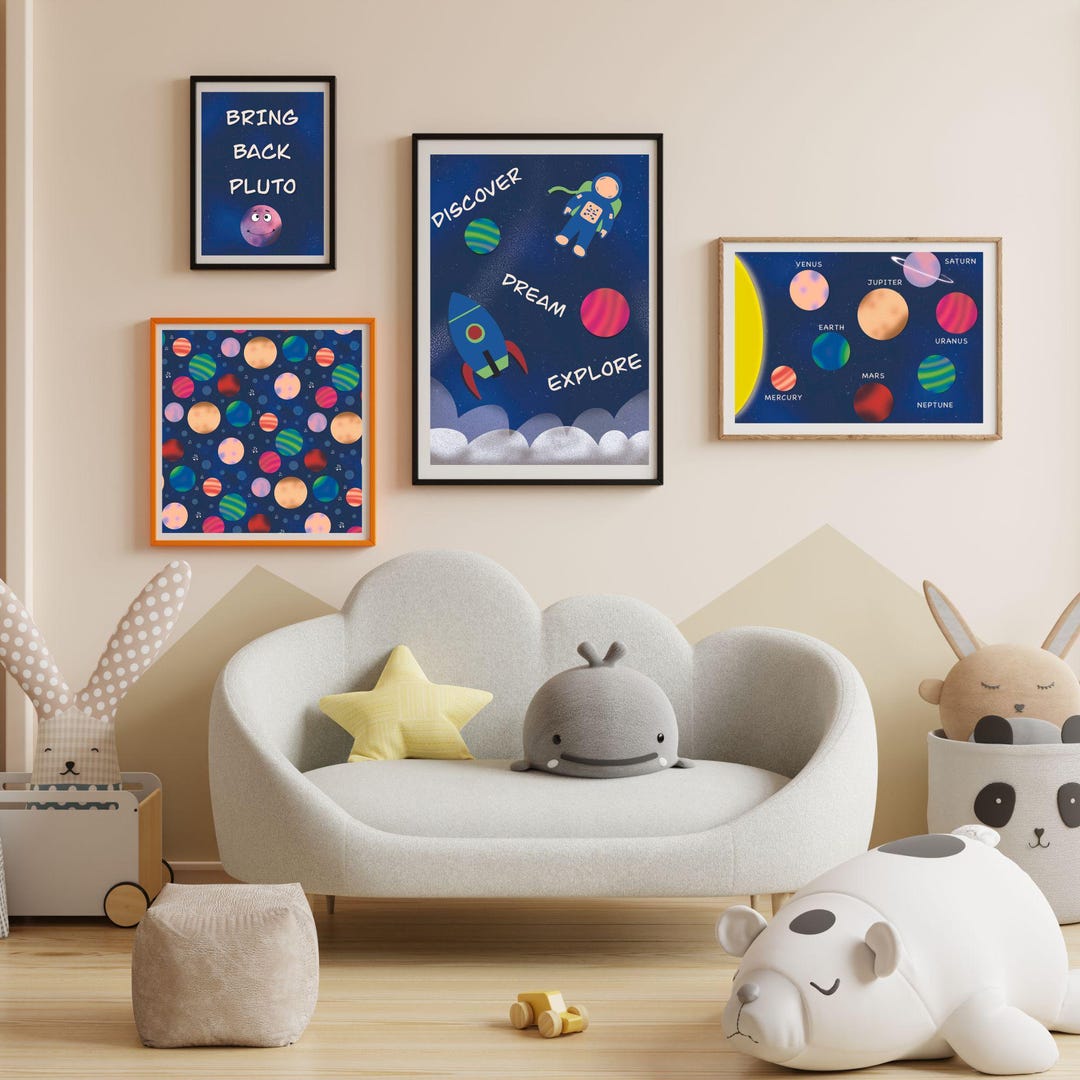 Space & Planet Art Prints Set – Kids Nursery Decor (unframed) - Etsy