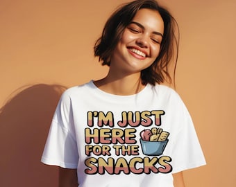 I’m Just Here for the Snacks Cotton T-Shirt – Funny Food Lover Tee