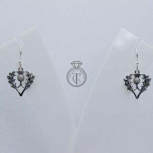 Artisan Crafted Scottish Thistle Dangle Earrings  Timeless Elegance in 925 Sterling Silver, A Distinctive Gift of Heritage and Grace for Her