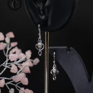 Scottish Thistle Dangle Earrings in 925 Sterling Silver – Artisan-Made, A Beautiful Gift for Her