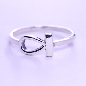 Sterling silver ankh symbol ring