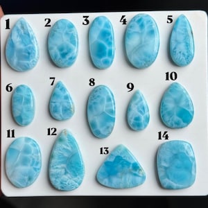Naturlig Larimar Cabochon Parti, Dominikanska Oceanens Blå Ädelsten, Smyckestillverkningstillbehör