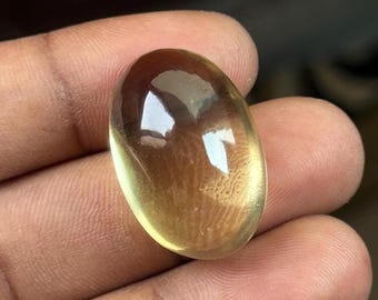 Cabochão oval de quartzo limão: pedra preciosa natural solta