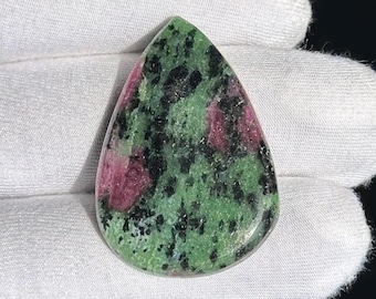 Pear Ruby Zoisite Cabochon | Pink & Green Gemstone, 40.85 Carats