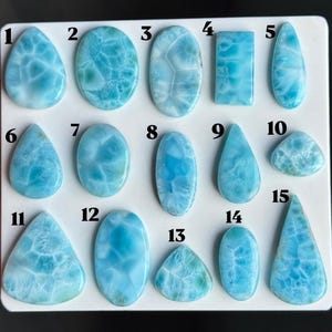 Cabujón de larimar natural / Gema de larimar auténtica / Piedra azul del Caribe / Cabujón suelto para la fabricación de joyas / Gema al por mayor imagen 1