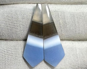 Natuurlijk blauwe Owyhee opaalcabochon Bijpassend paar: edelsteen voor sieraden