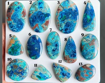 Cabujón de azurita y shattuckita / Gema de cobre azul natural / Piedra para la fabricación de joyas