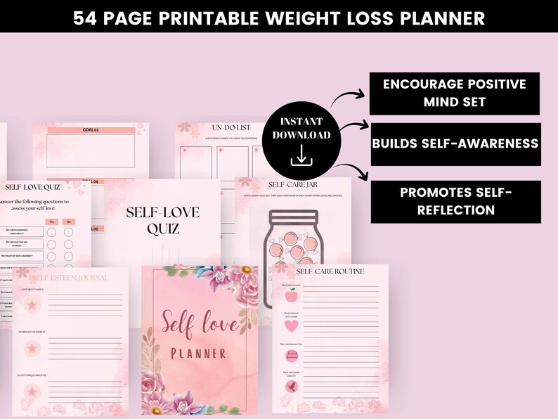 Printable Self Love Planner |instant Access,intant Download PDF Format ...