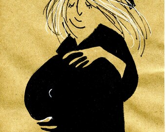 Pregnant Witch Inktober Swollen Drawing