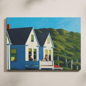 Edward Hopper Second Story Sunlight Wall Art, Edward Hopper Canvas, Calm Coastal House Print, Exhibition Print