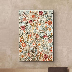 Botanical Textile Print, Vintage Botanical Art, Field Of Flowers Art Tapestry, Timeless Floral Wall Art, William Morris Textile Wall Decor