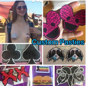 Custom Pasties body stickers nipple cover Customize your own pair of Pasties with any logo, graphics or photo for an event, group or brand
