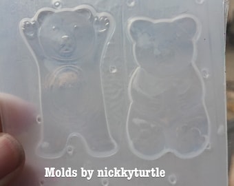 Gummy bears set of 2 Flexible Plastic Resin Mold