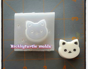 Cat small face  Flexible Plastic Resin Mold