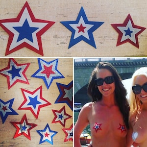 Red white and blue  4th of July Star Sequin Pasties