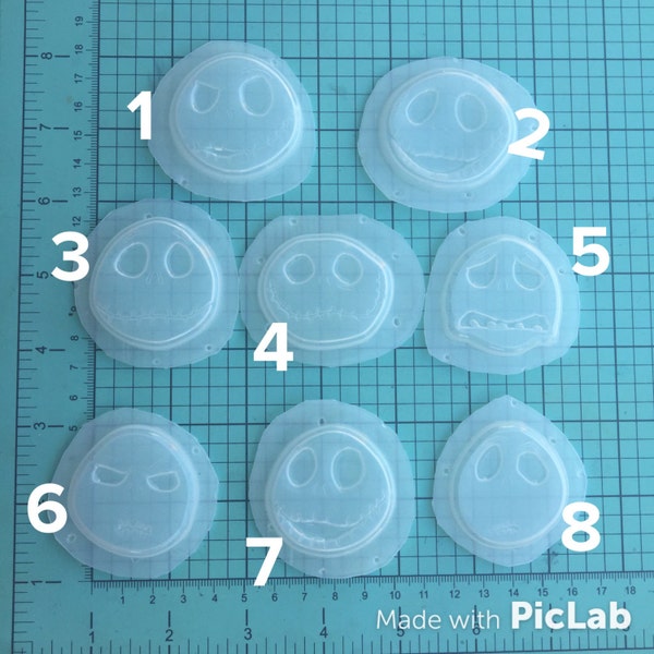 Jack Skulls molds Flexible Plastic Resin Mold