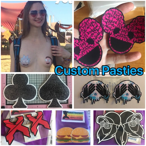 Custom Pasties Body Stickers Nipple Cover Customize Your Own Pair of  Pasties With Any Logo, Graphics or Photo for an Event, Group or Brand 