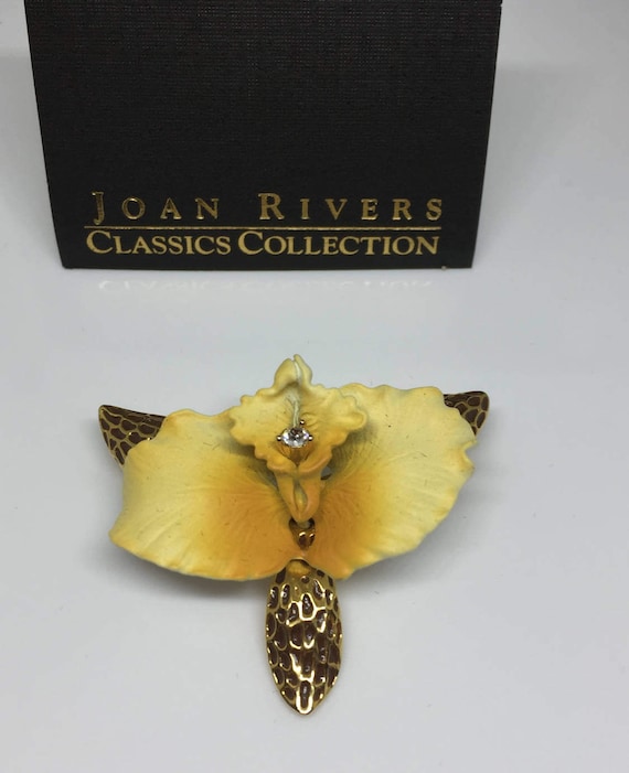 Gorgeous Joan Rivers Porcelain Rhinestone Goldton… - image 1