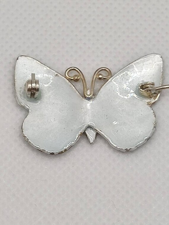 Thousand Flowers Sterling and Enamel Butterfly Fi… - image 6