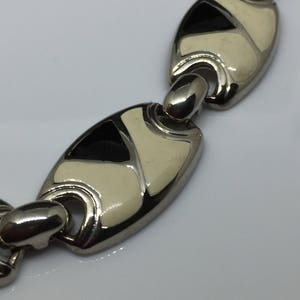 Circa 1980's Vintage Silvertone Enameled Choker image 6