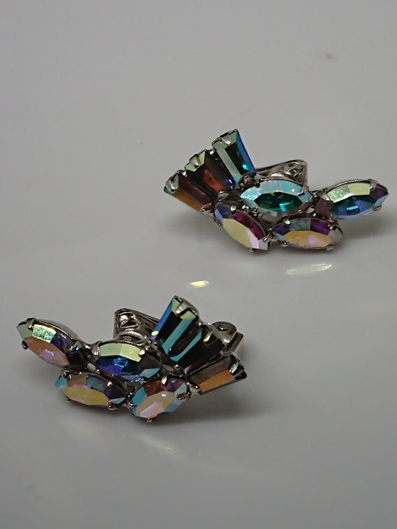 B David Clear AB Navette and Baguette Brooch & Cl… - image 3