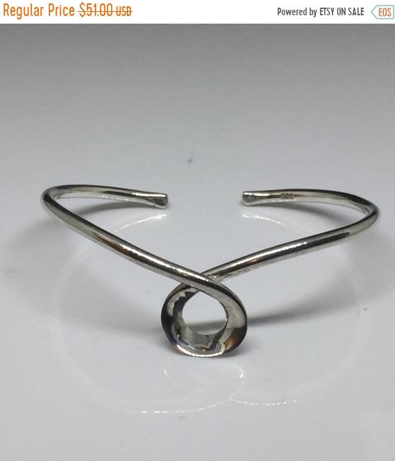 925 Sterling Modernist Bangle, circa 1980's