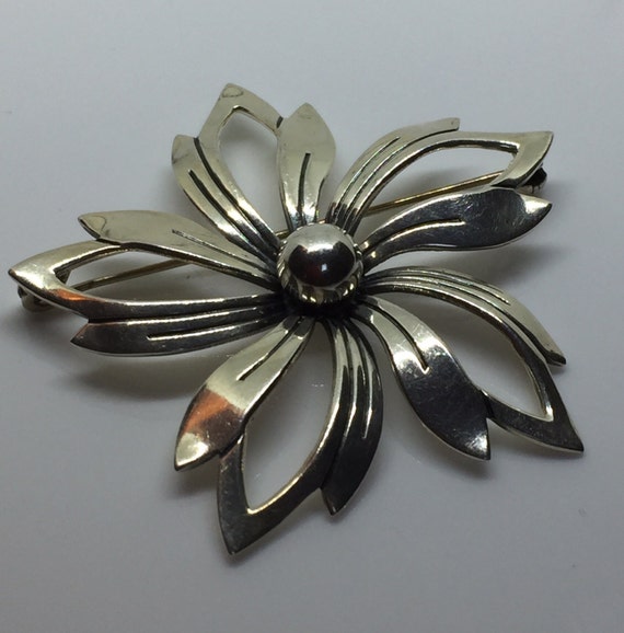 Vintage Niels Erik From 1960's Floral Brooch - image 4