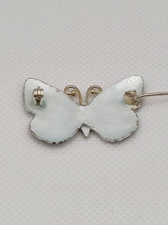 Thousand Flowers Sterling and Enamel Butterfly Fi… - image 7