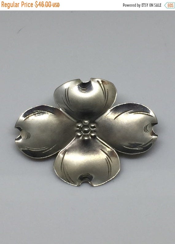 Stuart Nye Sterling Dogwood Brooch