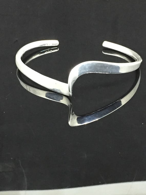 Modernist 925 Sterling Cuff Bracelet - image 3