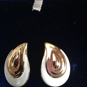 Classic Monet Goldtone and Enamel Clip-on earrings